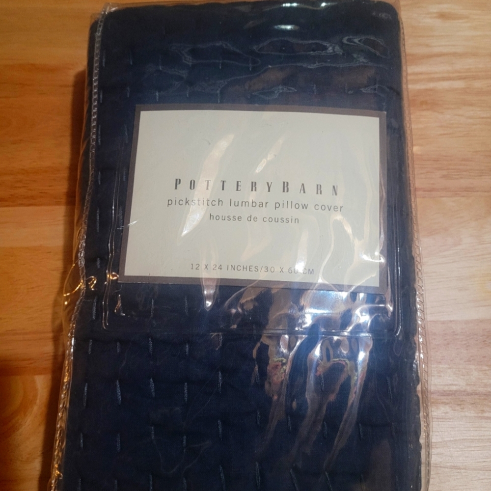 Pottery Barn Pickstitch Lumbar Pillow Cover